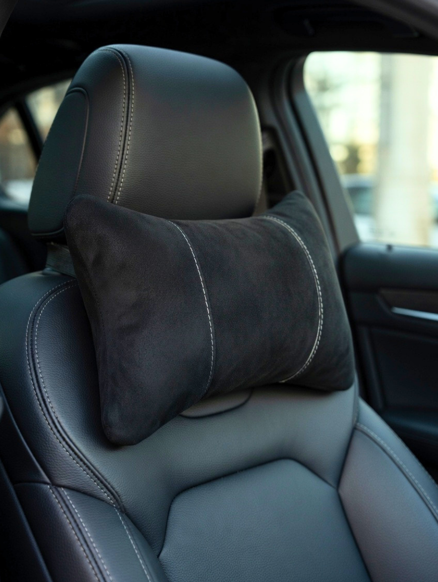 Set 2 Perne Tetieră Auto Alcantara Premium | Suport Cervical