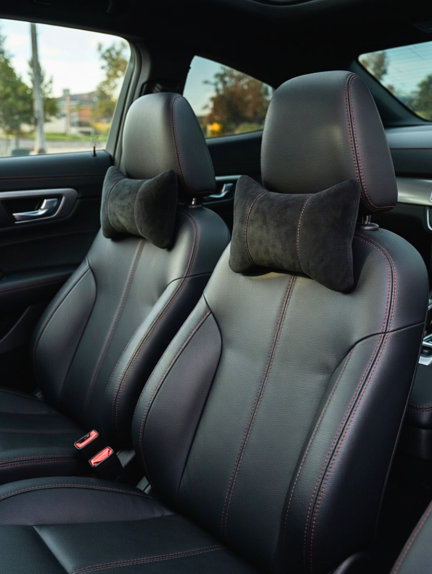 Set 2 Perne Tetieră Auto Alcantara Premium | Suport Cervical